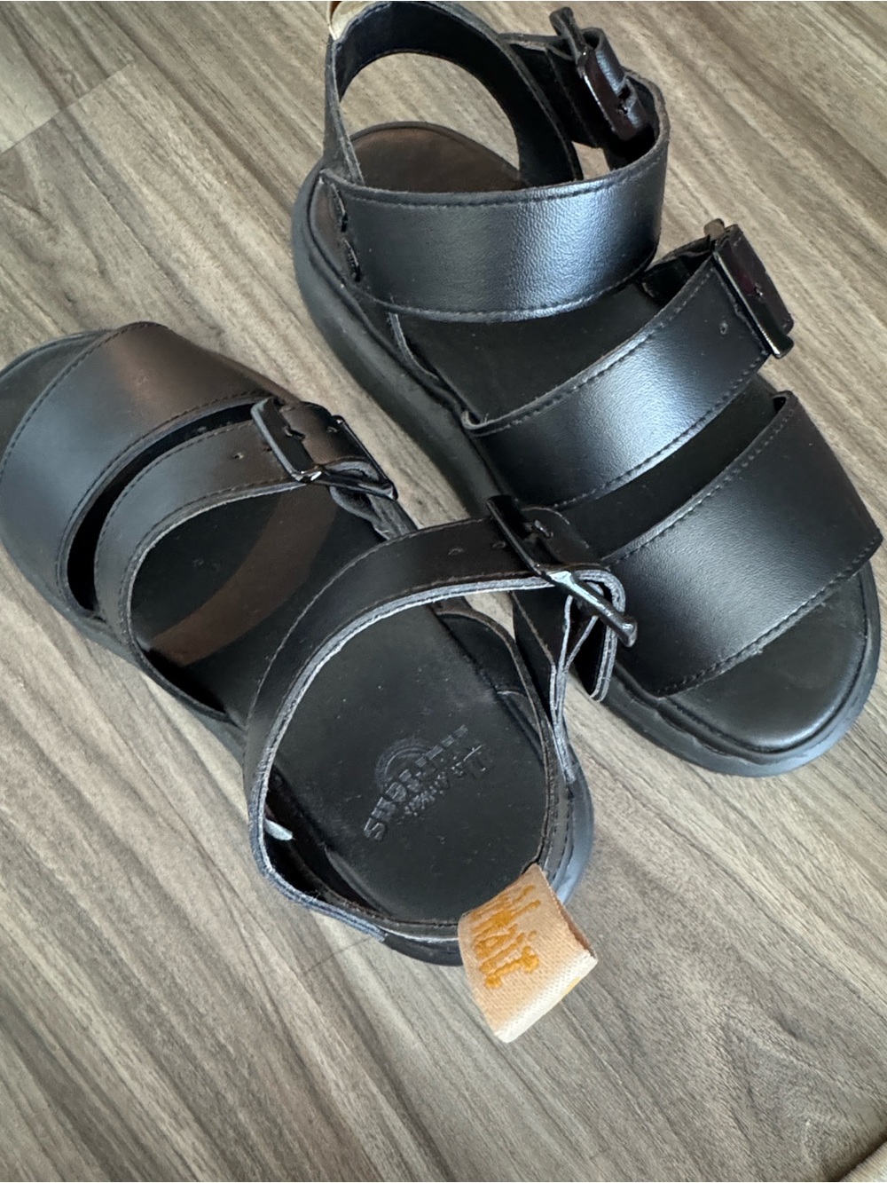 Dr Martens Black Gryphon Leather Strap Platform Gladiator Walking Sandals EU 36 - Picture 3 of 5